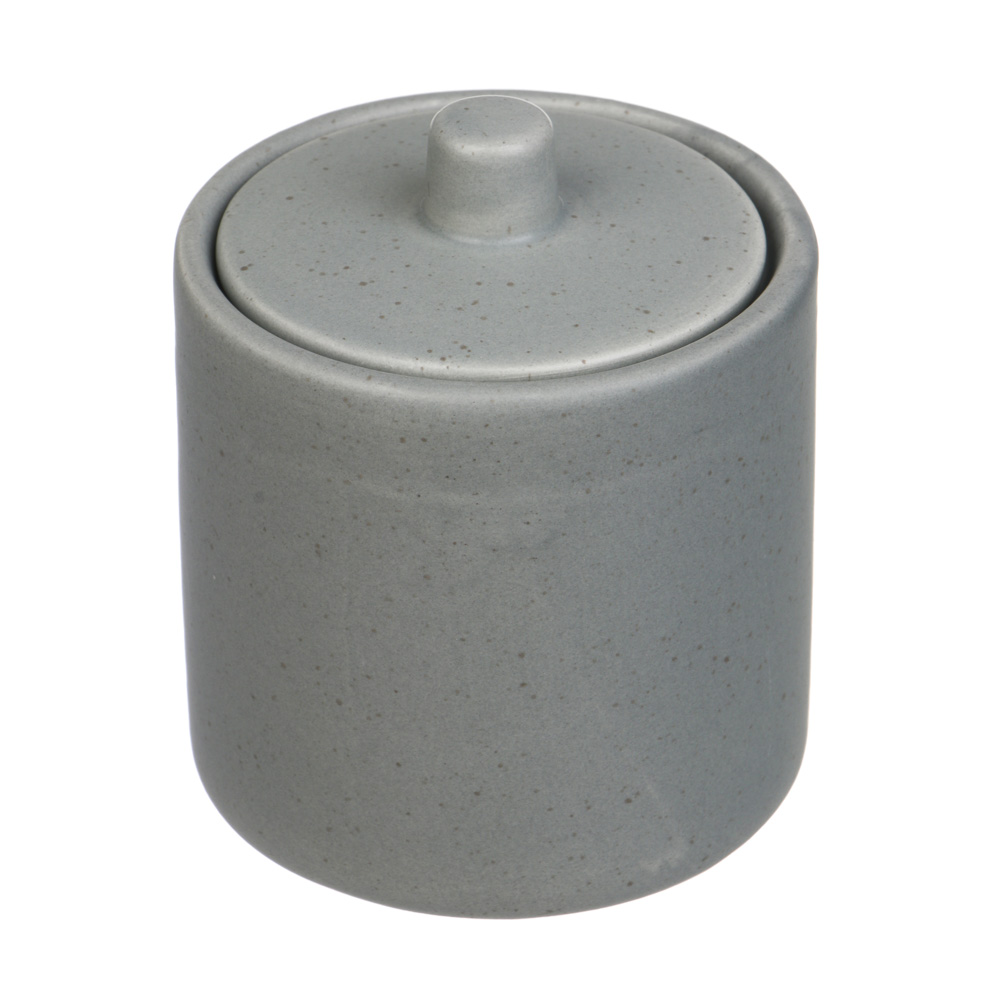 Ёмкость для ватных дисков с крышкой тм VETTA Сиена, доломит, серый, 9x9x10,5см - #1