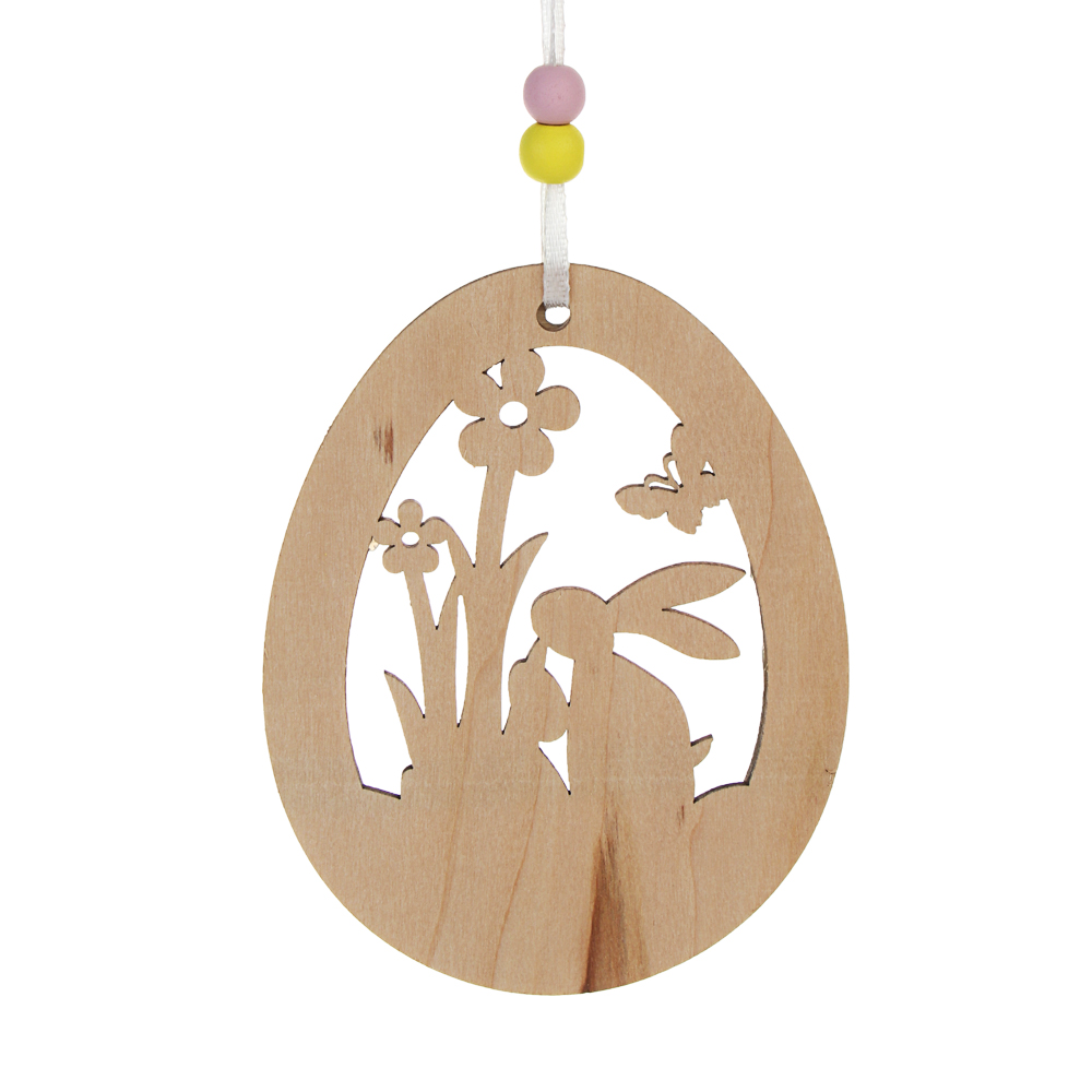 Подвеска декоративная пасхальная тм LADECOR деревянная, 12 см, 2 цвета - #4