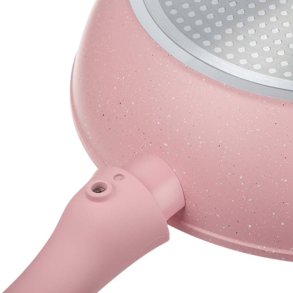 Сковорода глубокая литая тм SATOSHI Ботаника d28см, антиприг.покр. мрамор, съем. ручка, инд, 3 цвета - #9