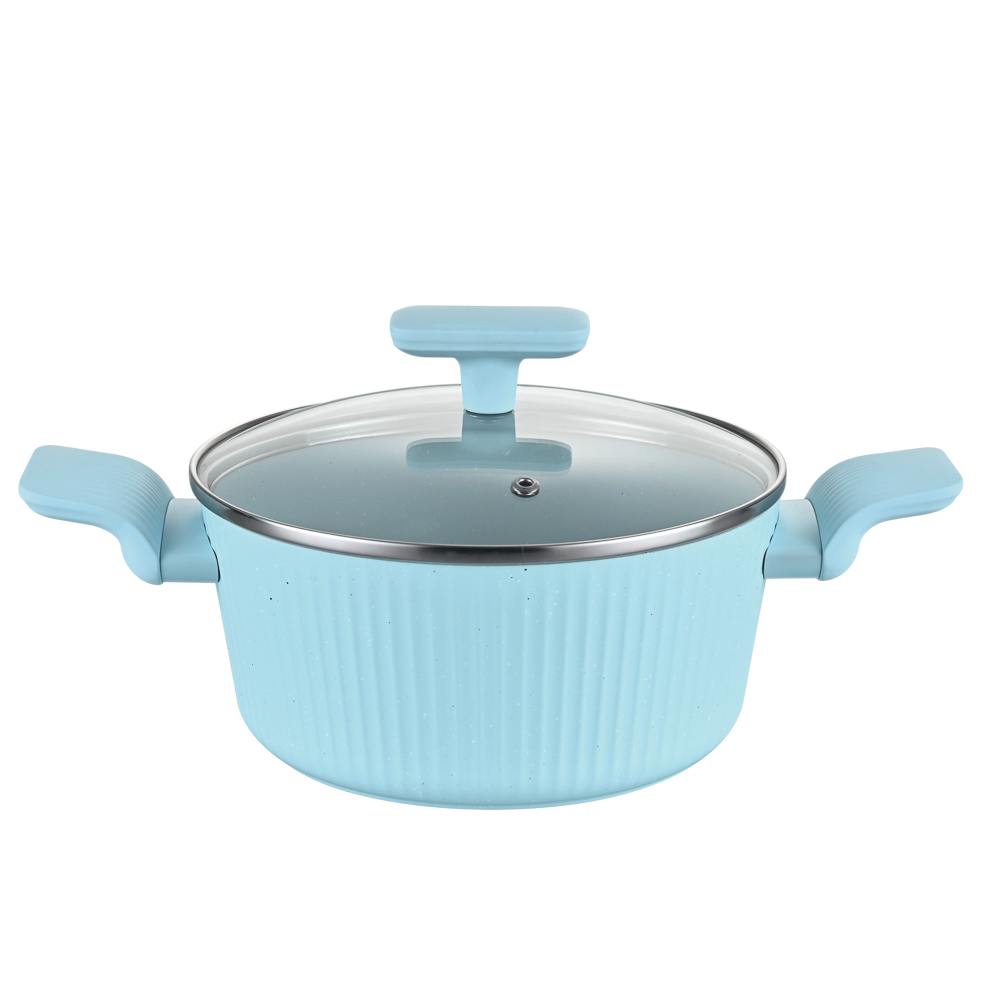 Кастрюля тм SATOSHI Орра, 2,3л, d20см, с крышкой, антипригарное покрытие мрамор, индукция, 2 цвета - #2