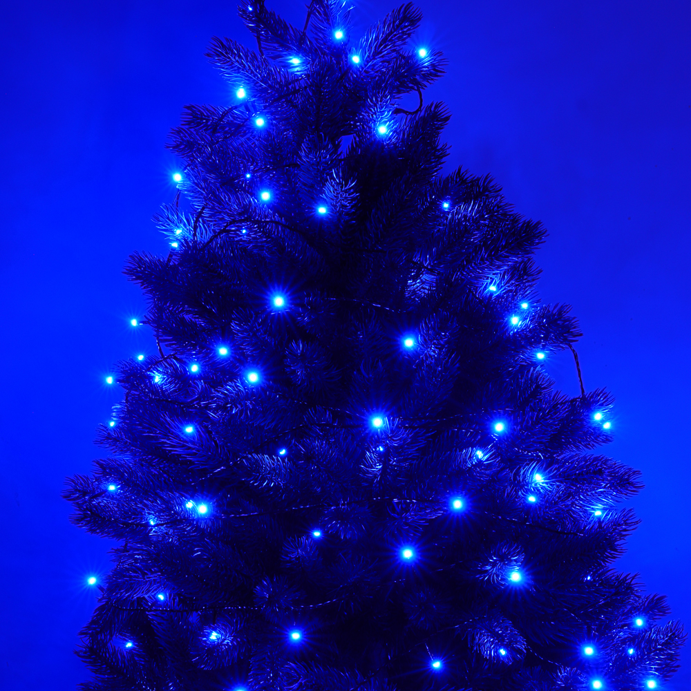 СНОУ БУМ Гирлянда эл. вьюн 20м, 200LED, синий, 8 режимов, ПВХ черный, 220В - #6