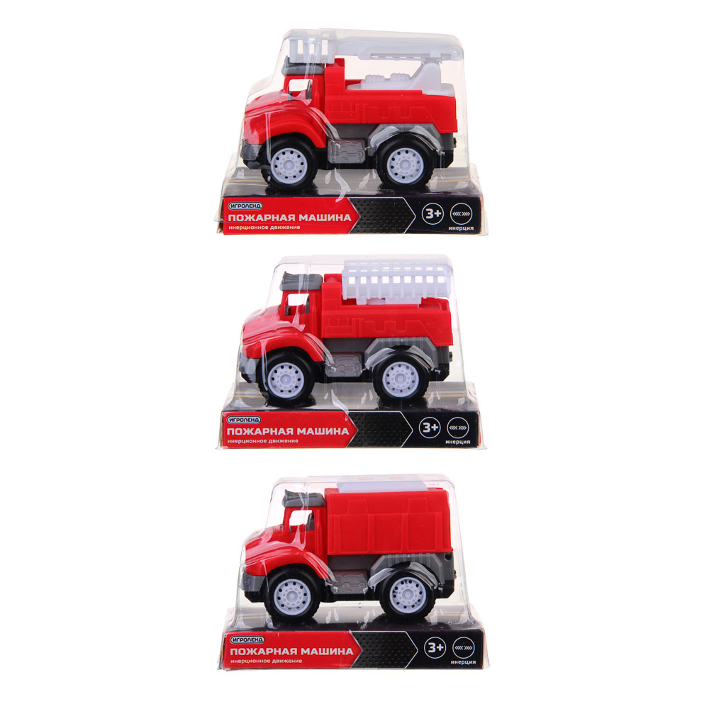 ИГРОЛЕНД Пожарная машина, инерция, PP, 12,2х6,5х8,8см, 3 дизайна - #3