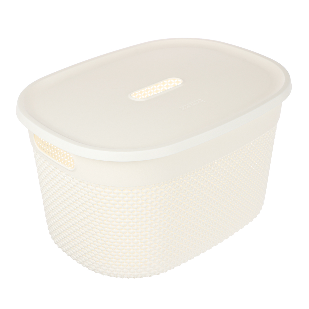 Корзина для хранения с крышкой OSLO 18л молочный туман - #1