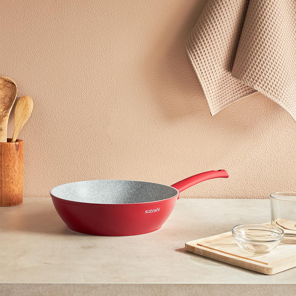 SATOSHI Верден Сотейник литой d=26см, антипригарное покрытие мрамор, индукция - #11