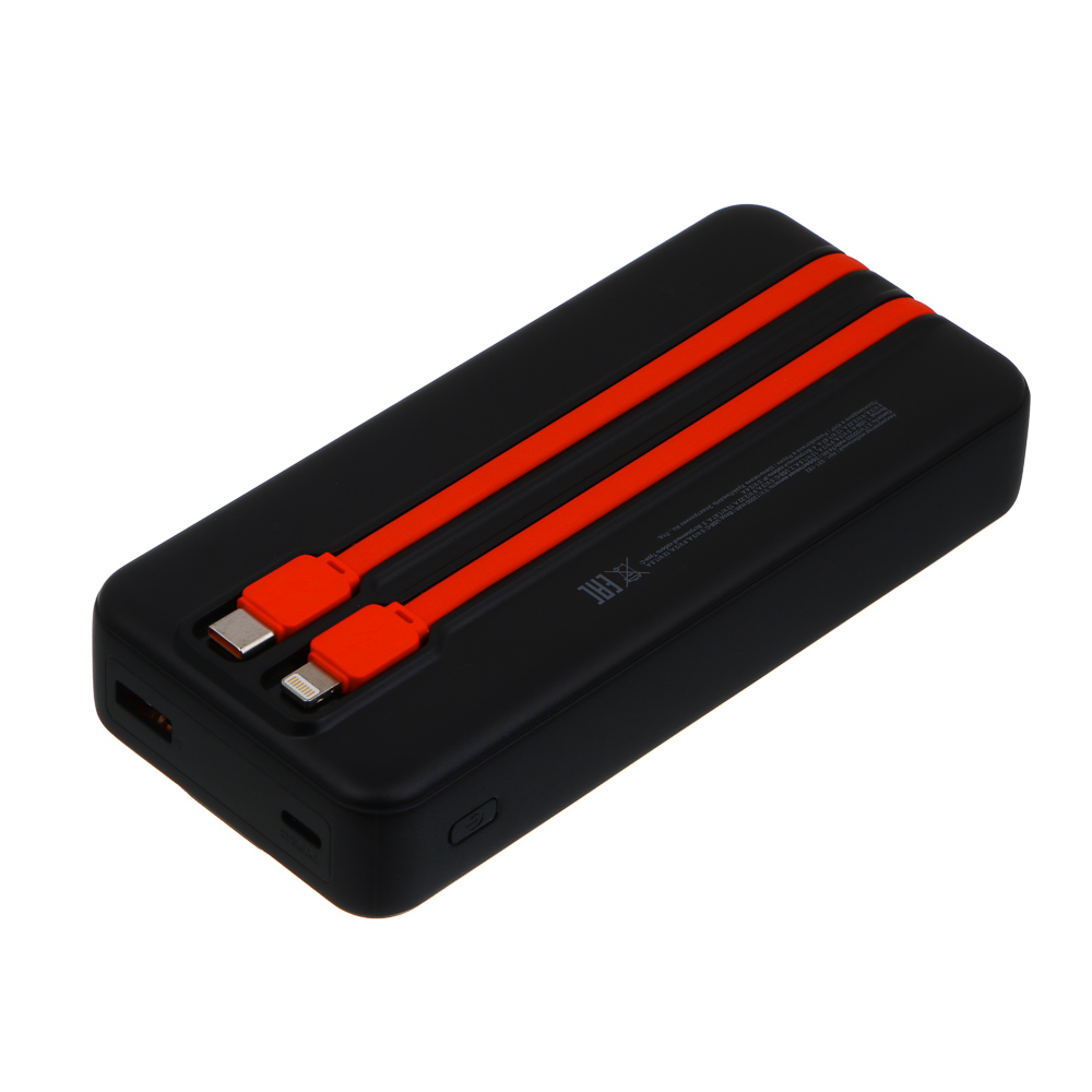 Аккумулятор мобильный BY Bolt20 20000мАч, встроен. кабели Type-C, iP, 20W, 3A, пластик, черный - #7