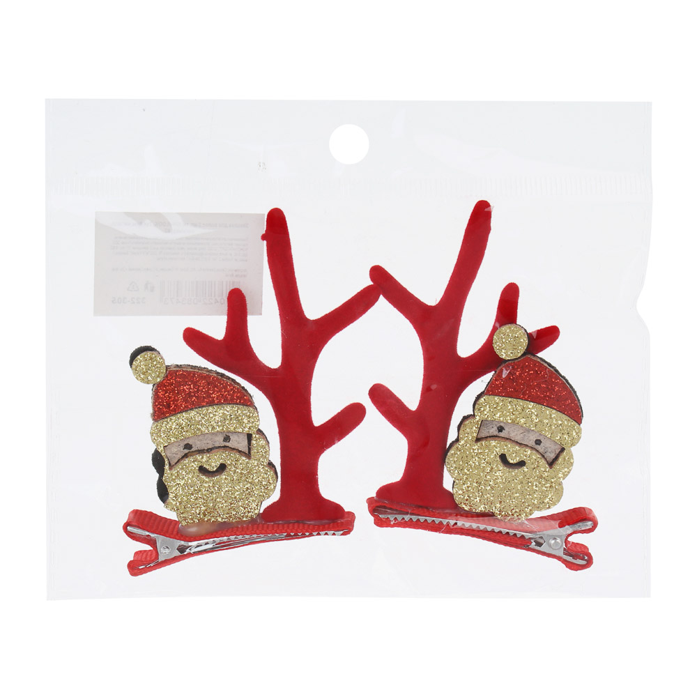 Заколка для волос 2 шт, тм ЮНИLOOK, 7-4,8см, металл, полимер, 6 дизайнов, #2 - #5