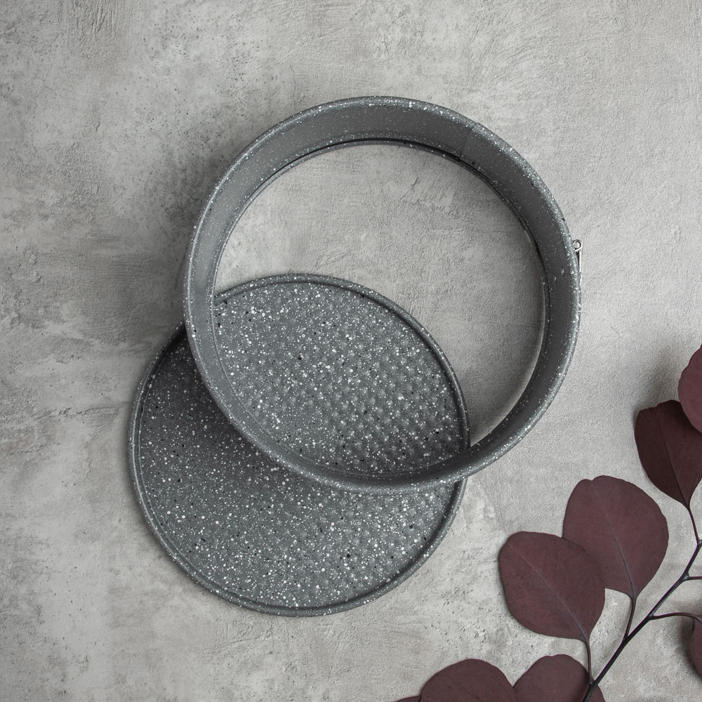 SATOSHI Буко Форма для выпечки круглая разъемная, угл.сталь, 24х6,5см, антиприг. покрытие "Мрамор" - #12