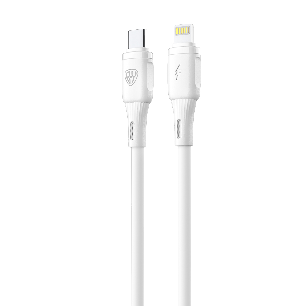 Кабель для зарядки Type C-iP BY Twist, 27Вт, 1 м, 3A, гибкий силикон, белый - #3