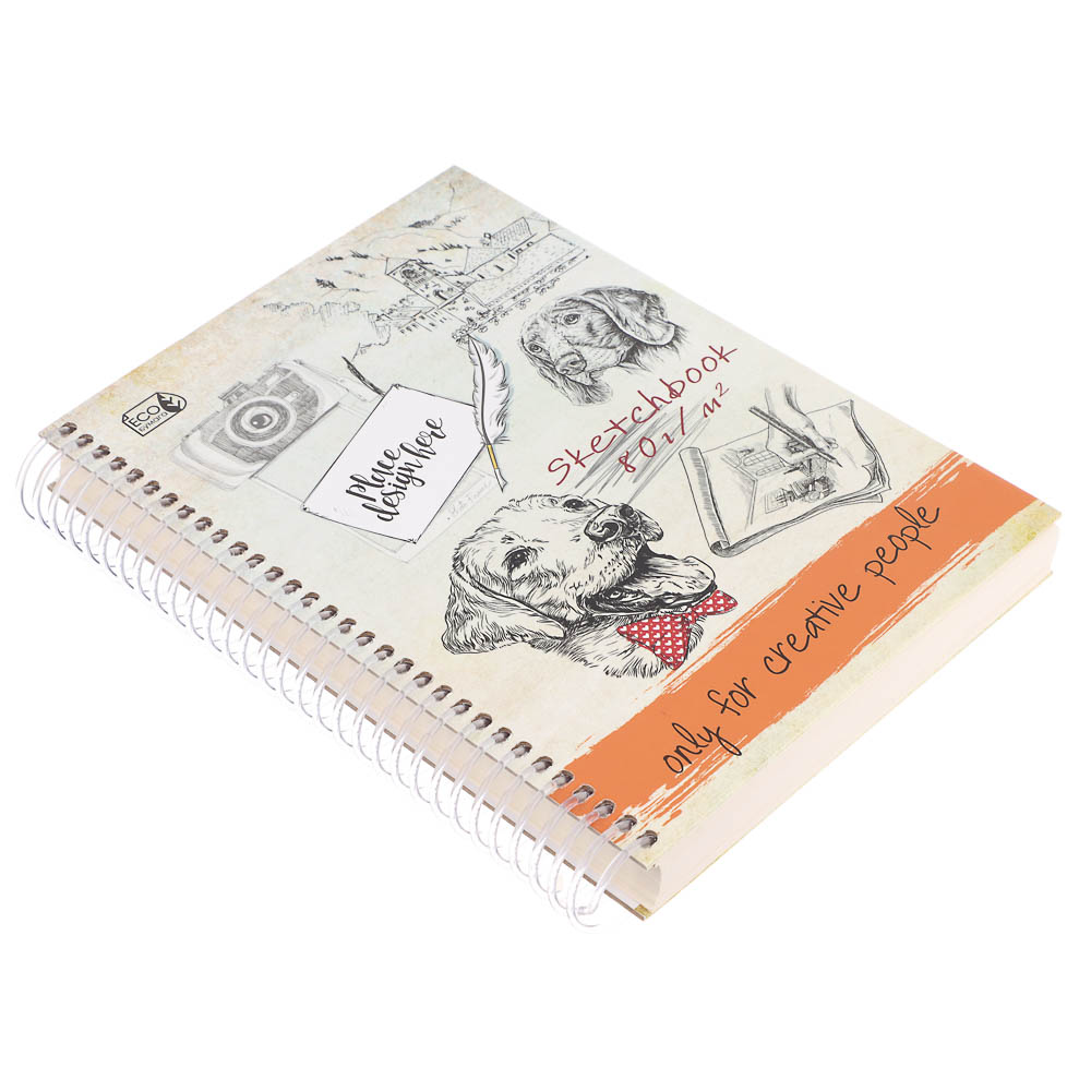 Скетчбук А5 (альбом),7БЦ,ламинация, блок 80-100 г/м2, спираль, в ассортименте - #4