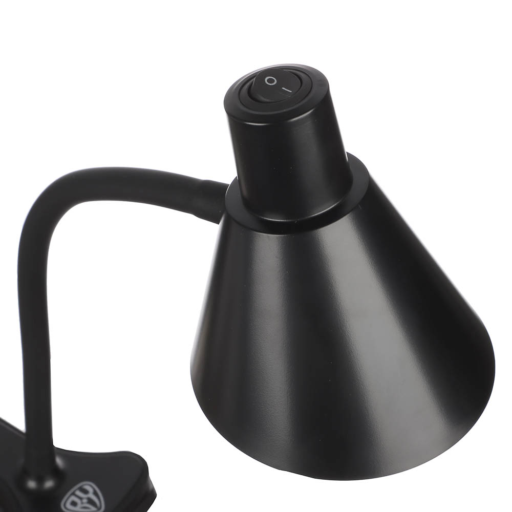 BY Светильник переносной настольный на прищепке, 230В, 5 Вт, 300Лм, металл, пластик, черный - #6