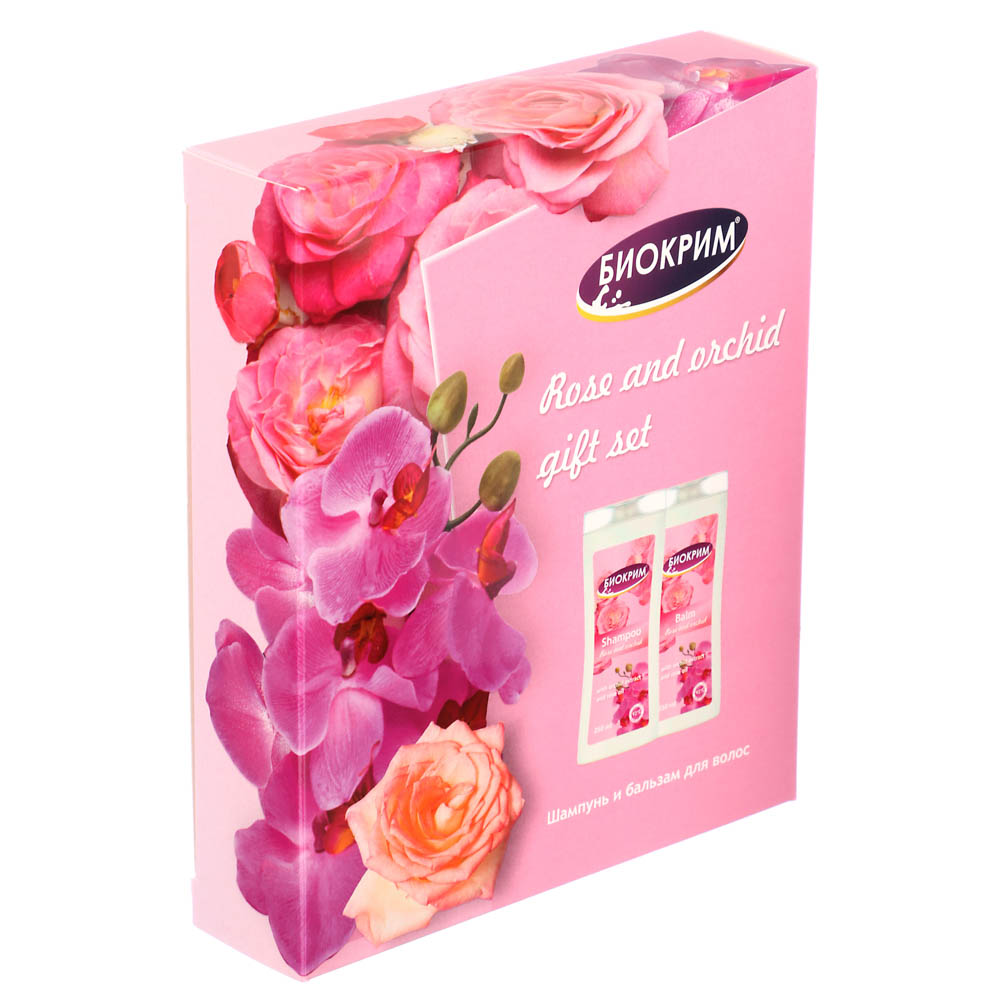 Подарочный набор женский БИОКРИМ Роза и Орхидея, шампунь для волос + бальзам  для волос, 2х250мл - #4