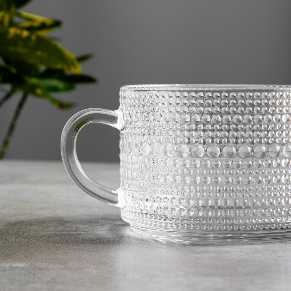 MILLIMI Кружка с рельефным узором, 380мл, стекло - #9