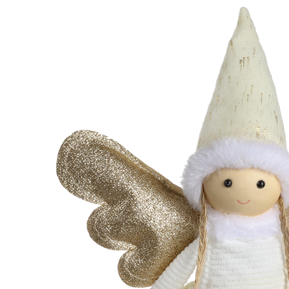 СНОУ БУМ Сувенир Ангелочек 40 см, полиэстер, белый, золото - #3