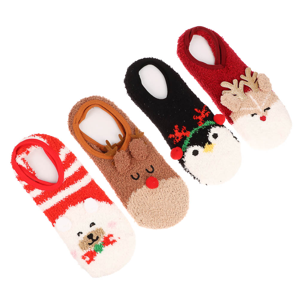 GALANTE Носки-антизаносы новогодние, р.23-25, 100% полиэстер, разноцветные - #3