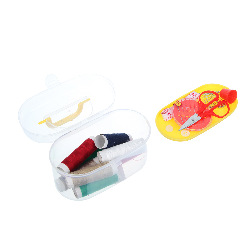 Набор швейных принадлежностей 15 пр. в пластик боксе (нитки, иголки, ножницы, сантиметр и т.д.) - #4