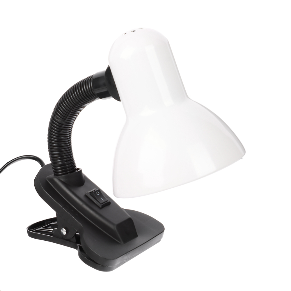 BY Светильник на прищепке, E27, 40 Вт, 230 В, гнущаяся ножка 10 см, шнур 75 см, белый - #2