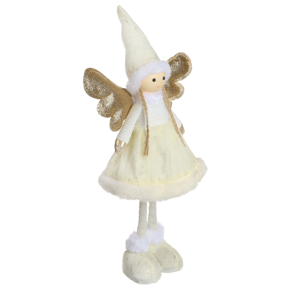 СНОУ БУМ Сувенир Ангелочек 40 см, полиэстер, белый, золото - #1