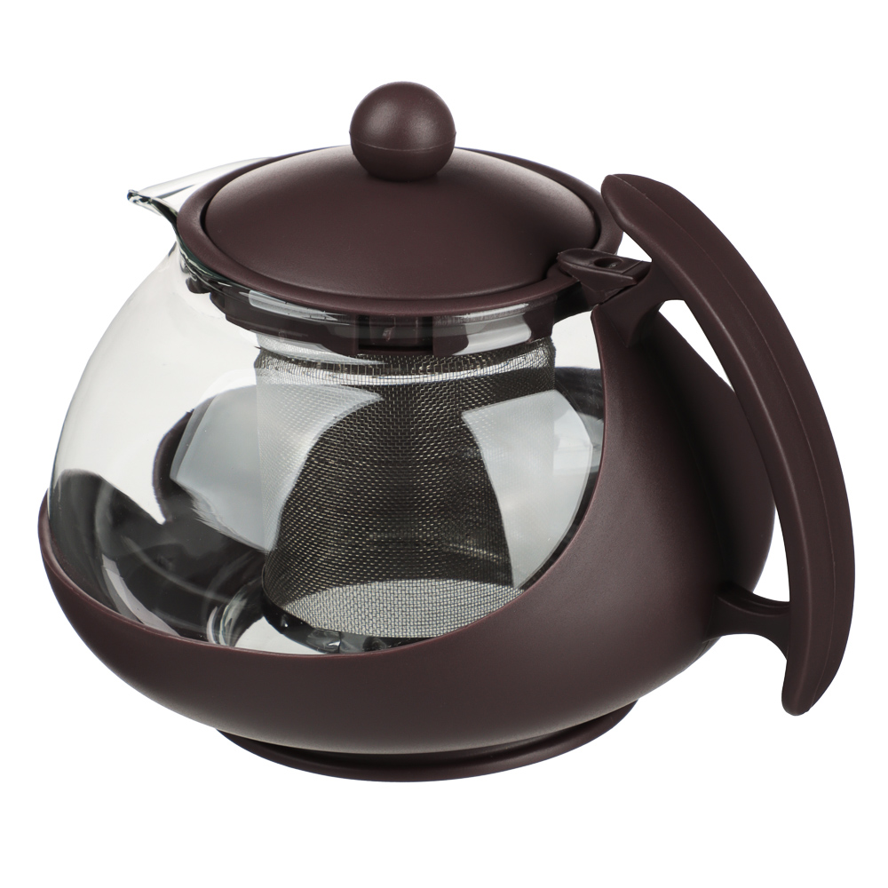 VETTA Чайник заварочный 750мл, овальный, ситечко из нержавеющей стали, стекло, полипропилен - #4