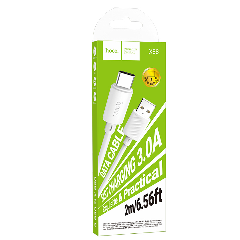 hoco. Кабель для зарядки модель X88, USB-C 2м, цвет: белый - #2