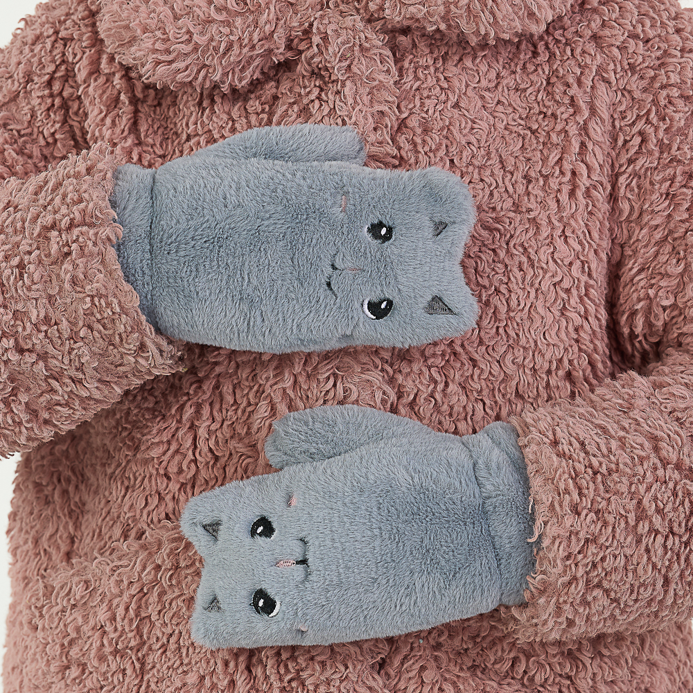 GALANTE Рукавицы подростковые из эко-меха в виде котика, р.16, 2 цвета, СЗПВ24-33 - #7