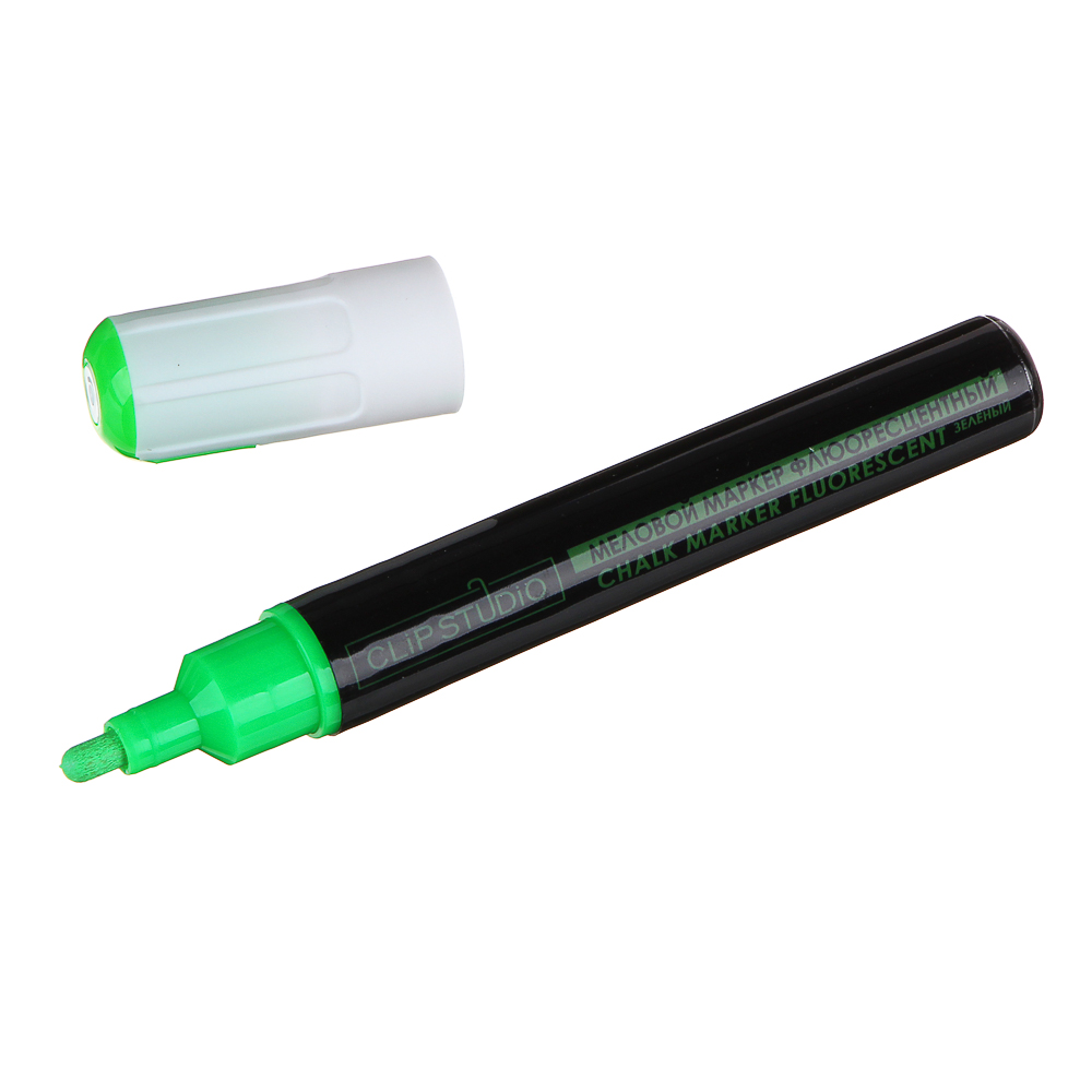 Маркер меловой стираемый "Жидкий мел", 1мм, флуоресцентный зеленый, пластик, чернила - #2