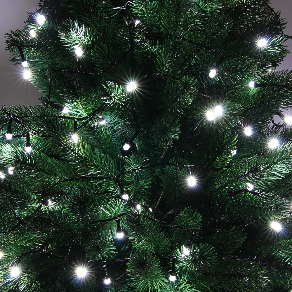 СНОУ БУМ Гирлянда эл. вьюн 20м, 200LED, белый, 8 режимов, ПВХ черный, 220В - #11