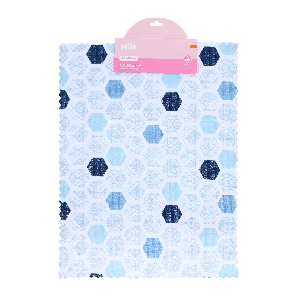 VETTA Салфетка для сушки посуды из микрофибры, 30x40см, 260г/кв.м.,1 дизайн - #6