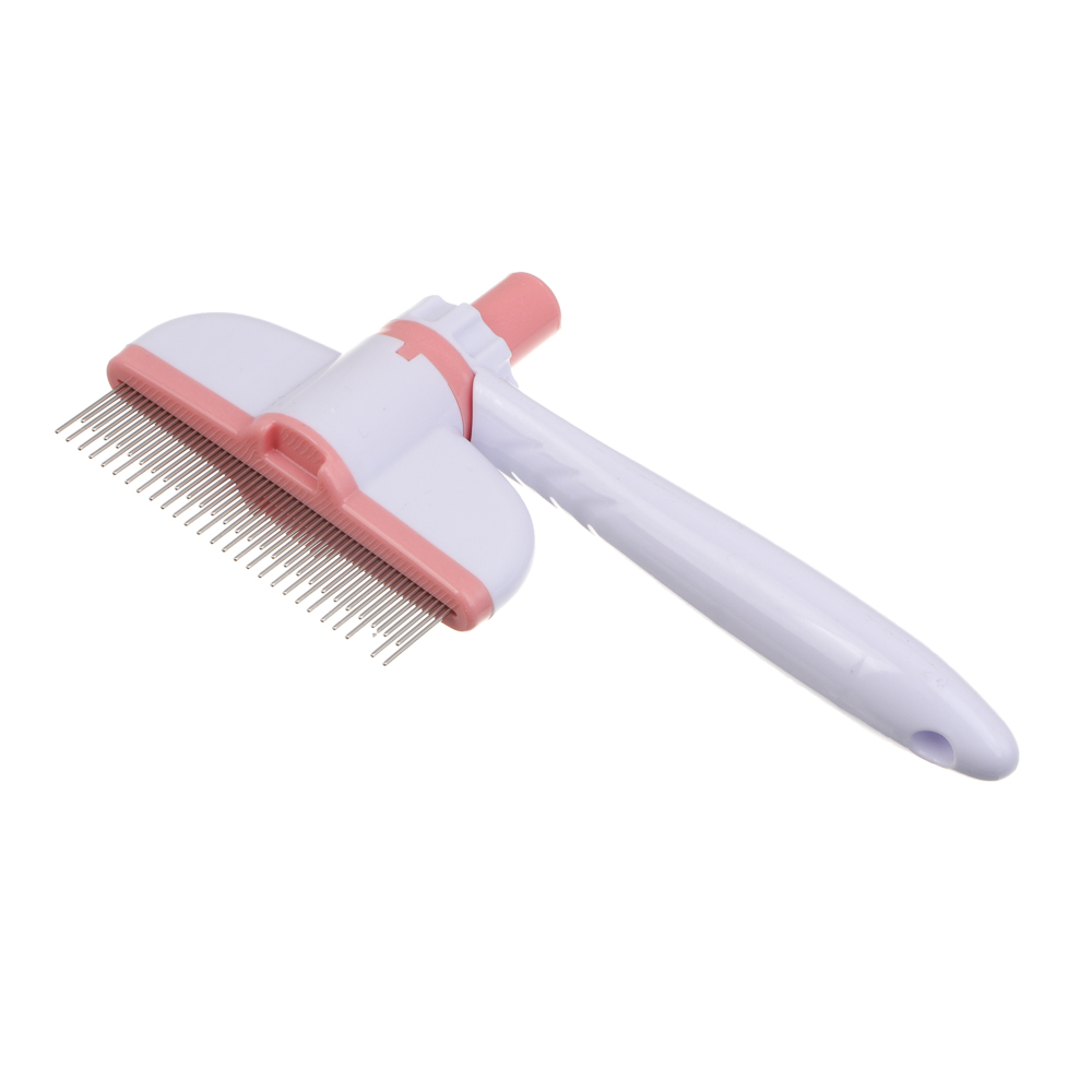 Расческа для животных с кнопкой удаления шерсти тм VETTA, пластик, металл, 18 см - #4