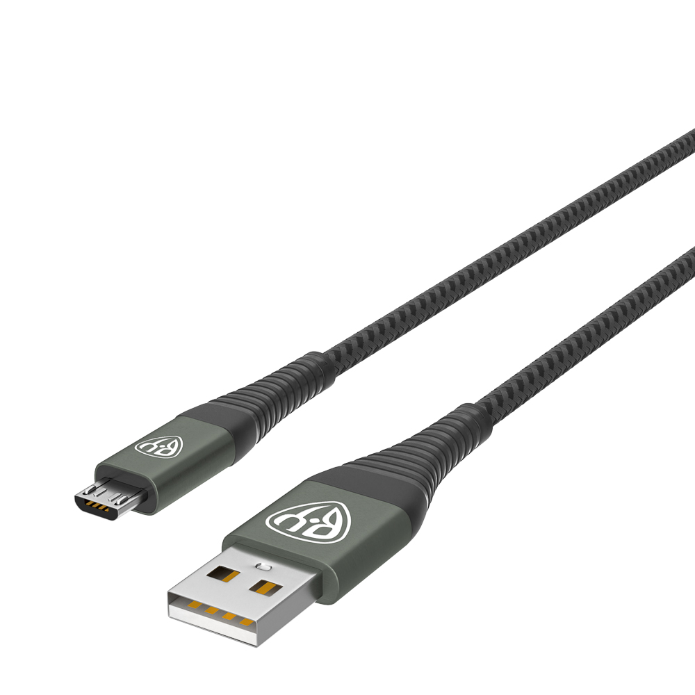 BY Кабель для зарядки Shark Micro USB, 1м, 3A, Быстрая зарядка QC 3.0, метал.штекер, серый - #4