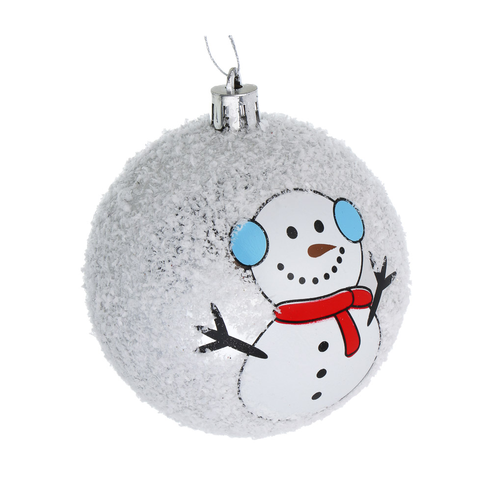 СНОУ БУМ Шар 8 см, белый снеговик с наушниками 26-469 - #2