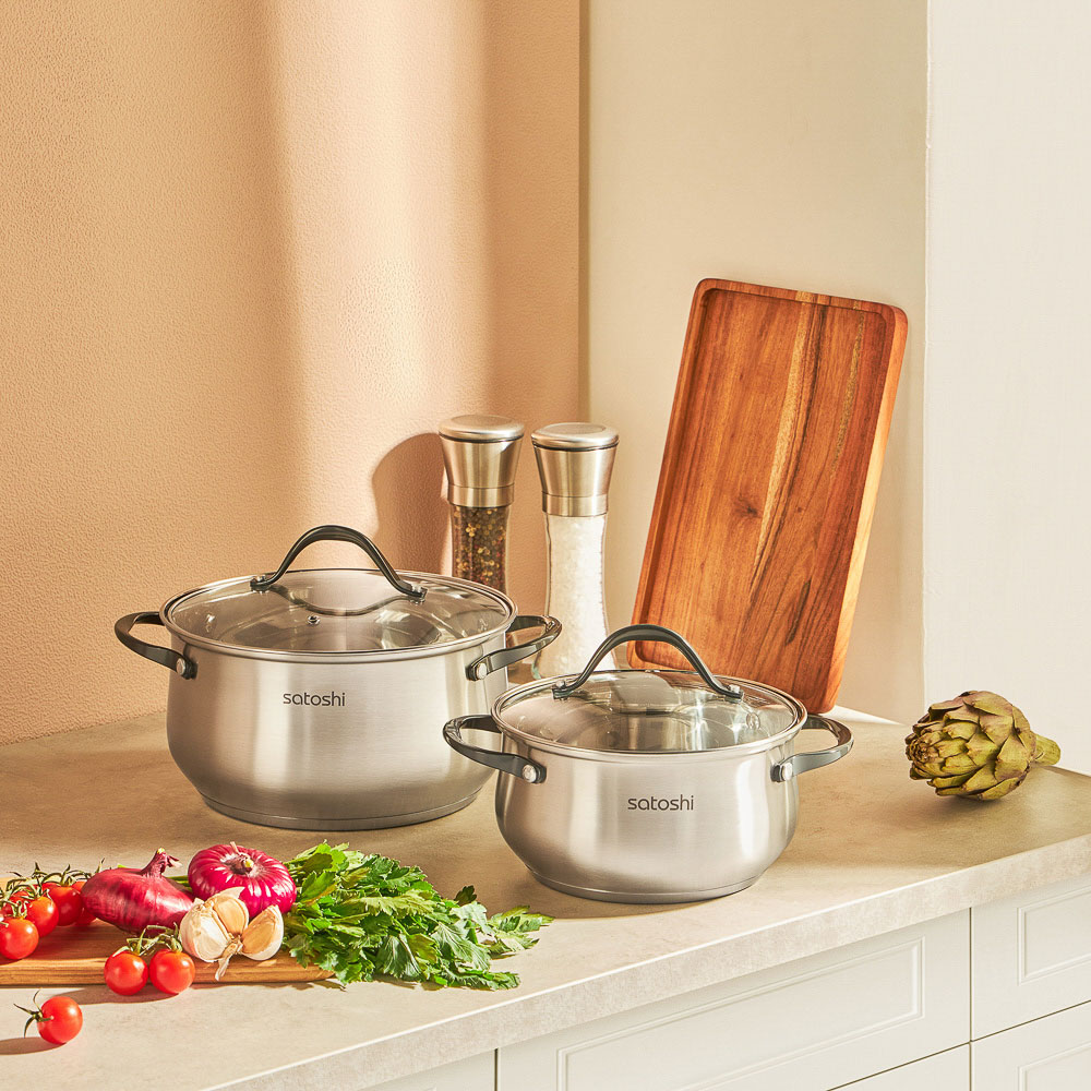 SATOSHI Велли Набор кастрюль 4 пр.: 2,5л, 4,5л, со стекл. крышкой - #6