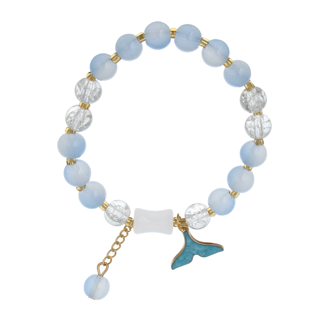 ЮНИLOOK Браслет с декором, d7см, d бусин 0,8мм, 6 цветов, стекло, #5 - #2