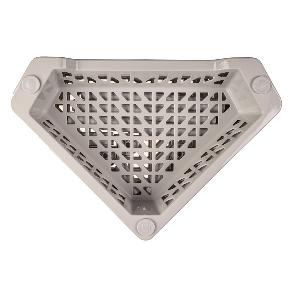 Этажерка на колесиках угловая, 3 полки, пластик, 54x27x61см, св-сер. - #6