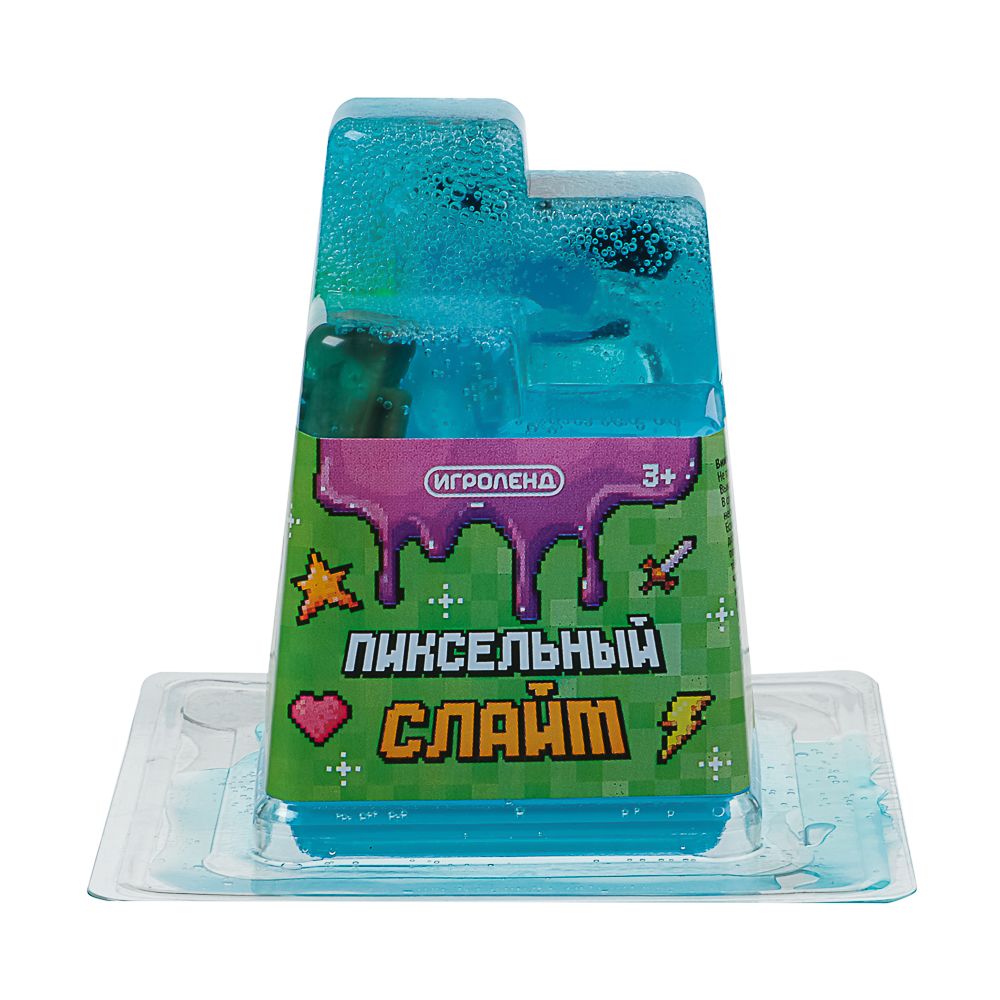 ИГРОЛЕНД Игрушка для детей из полимерных пластичных масс, "Пиксельный Слайм" 150 мл, с фиг., 4 диз. - #12