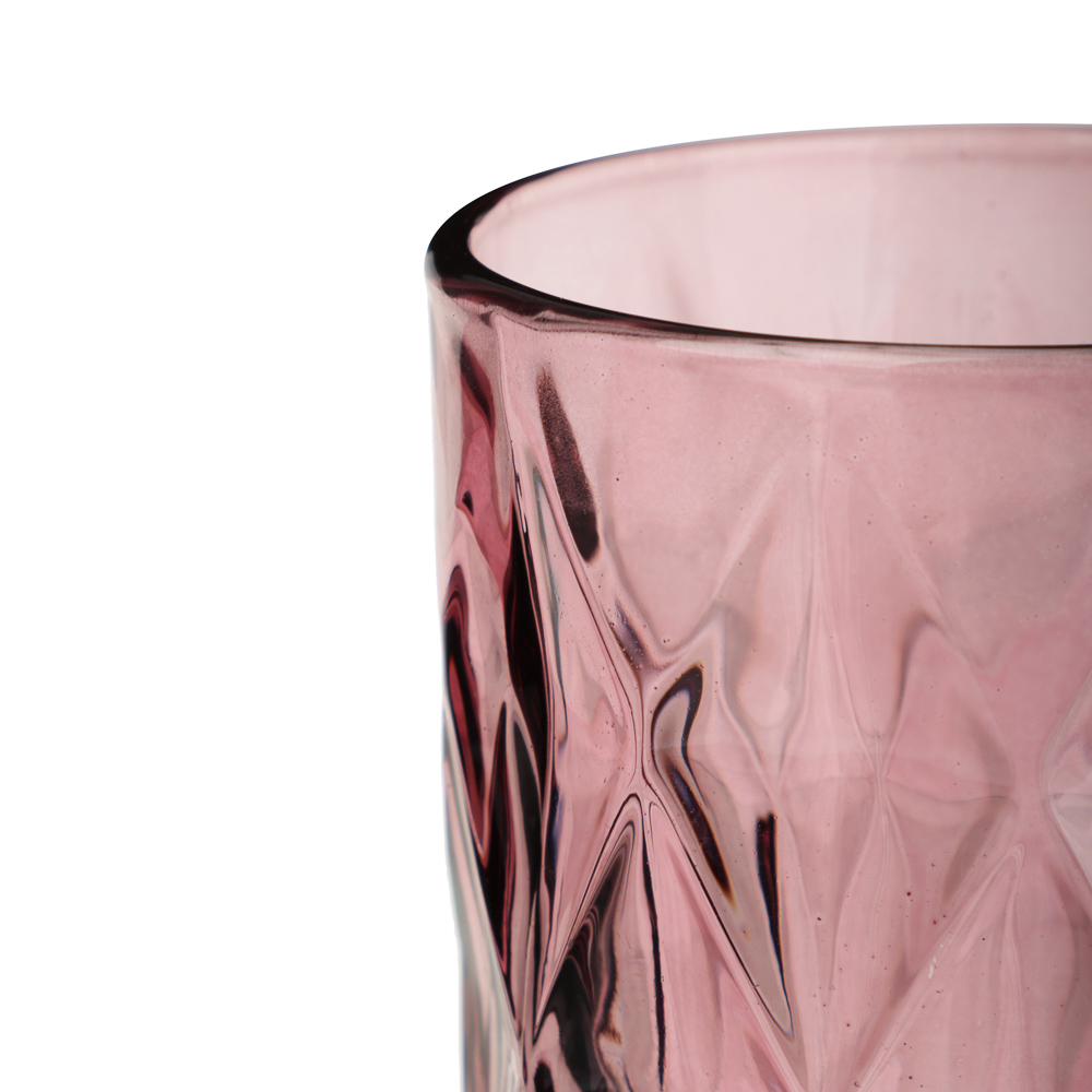 MILLIMI Стакан 350 мл, стекло, бордовый ромб - #2