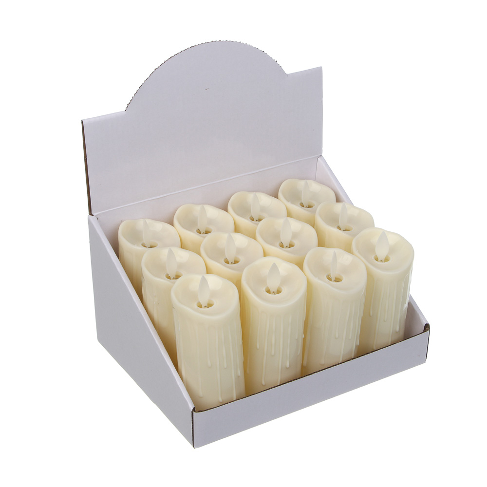 СНОУ БУМ Светильник декор. LED в виде свечи, 5x11см, PP, 3хAG13, 1 режим, эффект движ. пламени - #6