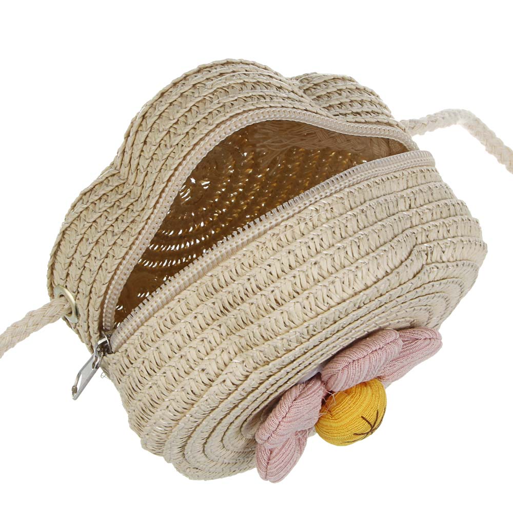 Сумка плетенная с декором на длинном ремне, тм ЮL, 11-12x6 см, папирус, полиэстер - #5