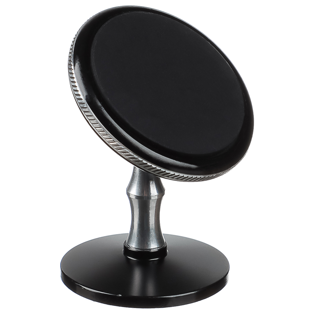 BY Держатель телефона магнитный, на панель, металлический, круглый, черный - #1