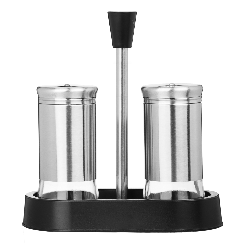 SATOSHI Набор для соли и перца 2шт. 16.6x8.5x17.5см, стекло, нерж.сталь, пластик, цвет серебро - #2