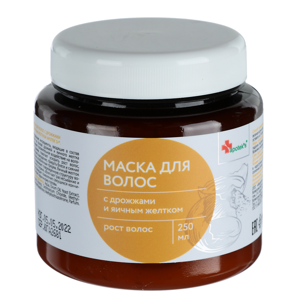 Маска для волос Apotek s c дрожжами и яичным желтком, 250 мл - #2