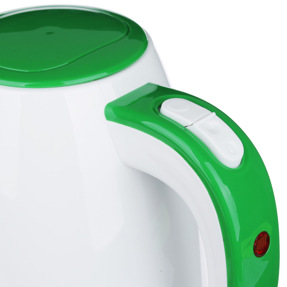 Чайник электрический 1,7 л LEBEN, 2200 Вт, пластик, белый/зеленый - #2