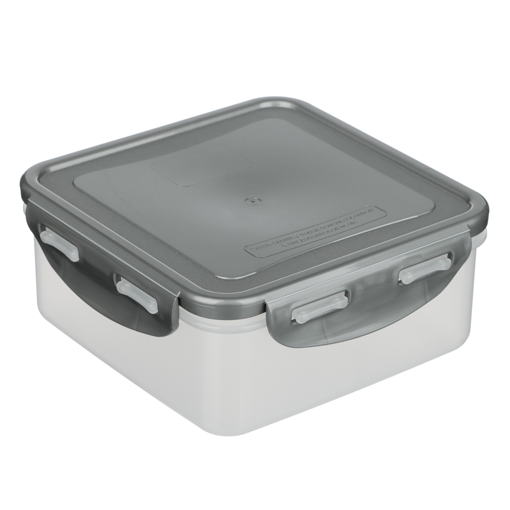 Контейнер герметичный для СВЧ с защелками тм Good&good, квадратный 0,9л, пластик - #1