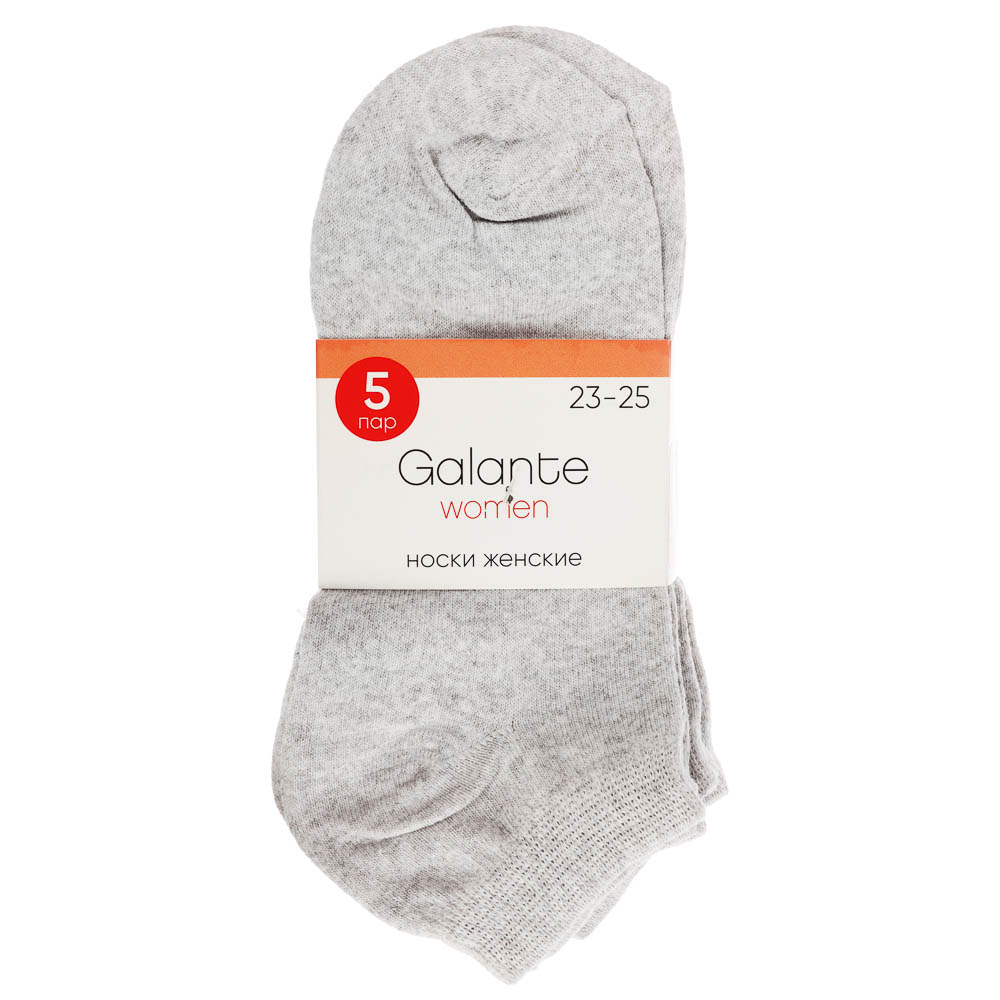 Набор носков 5 пар, укороченные, GALANTE, р. 23-25, 80% хлопок, 17% п/а, 3% эластан, цвета в ас-те - #5