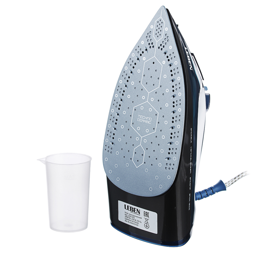 LEBEN Утюг с отпаривателем 2400 Вт, подошва - керамика - #5