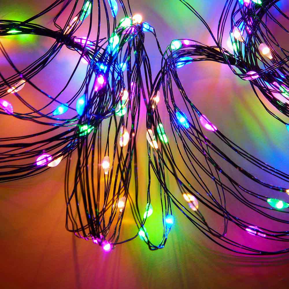 СНОУ БУМ Гирлянда эл. занавес нить росы 2х2м, 200 LED, 10 нитей, мульти, 8 режимов, 220В - #1