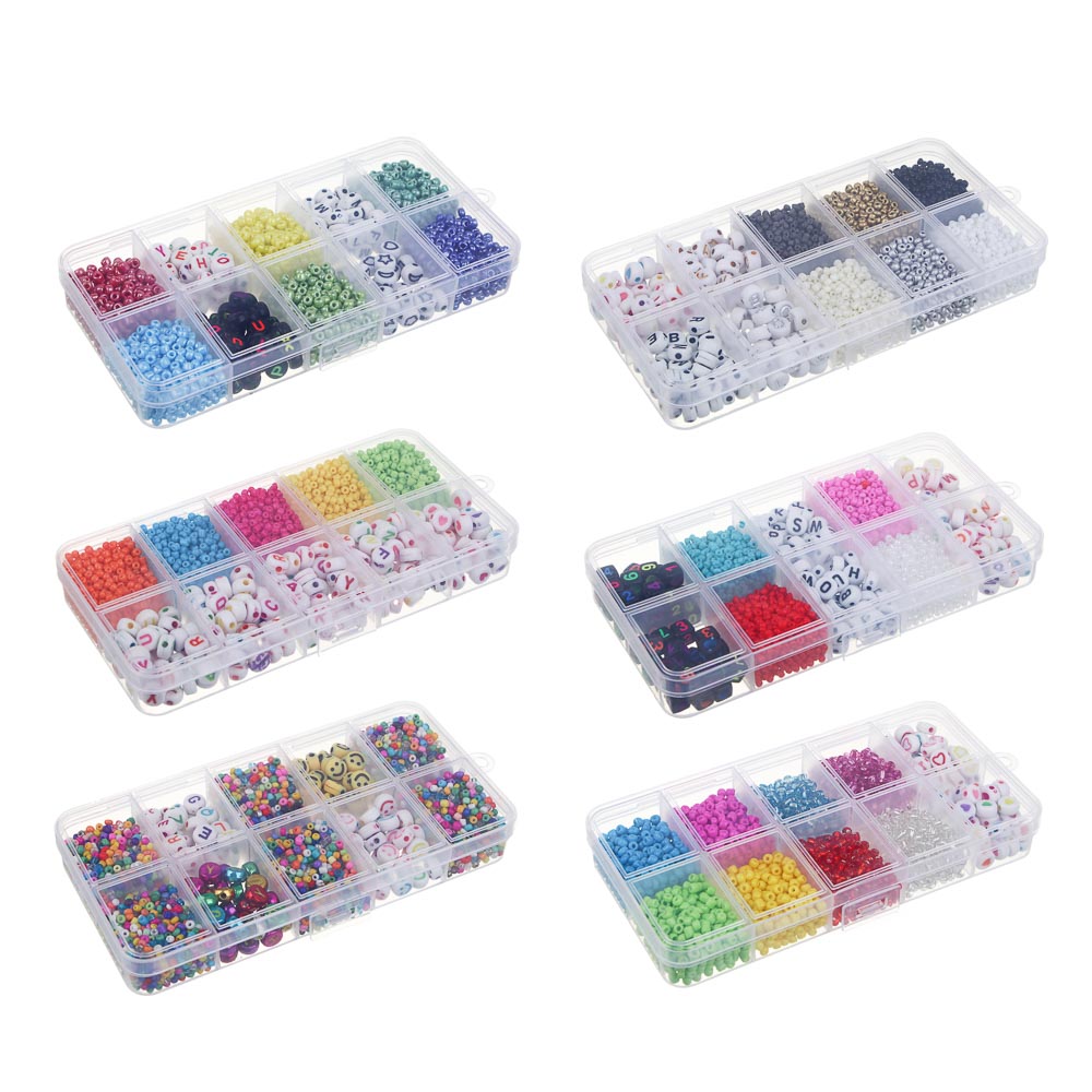 Набор для бисероплетения 10 отделений, пластик, стекло+нить, 6 дизайнов - #1