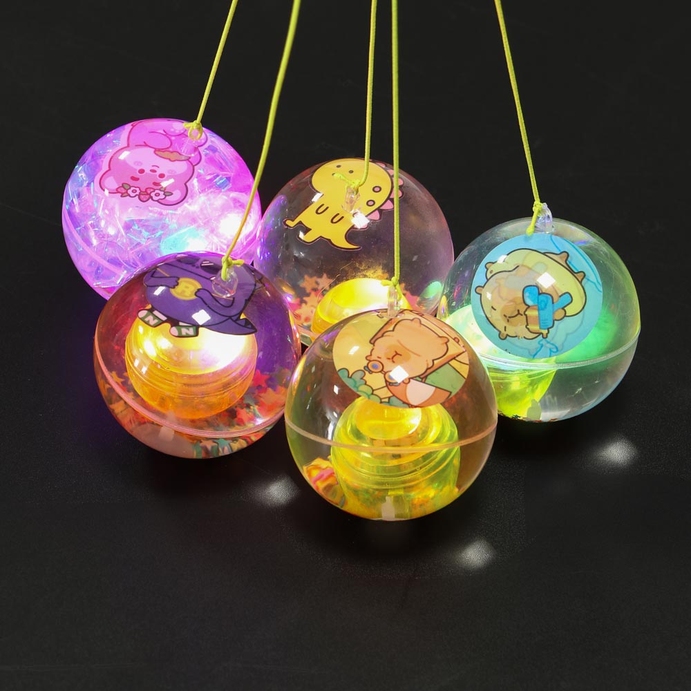 Игрушка мяч с блестками, каучук, PP, вода, d6,5см, 3хLR1130, 6 дизайнов - #7