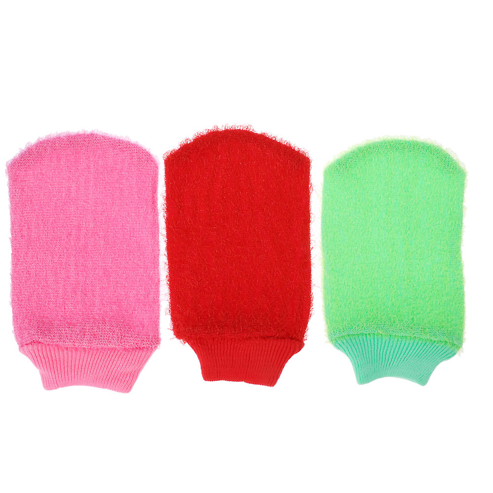 ЮL Мочалка рукавица банная с отшелушивающим эффектом, полипропилен,  11х19см, 6-12 цветов - #5