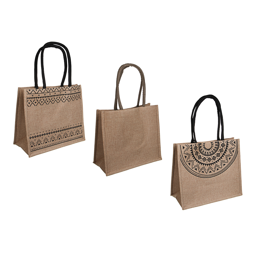 Сумка пляжная на плечо с длинными ручками, на кнопке, тм ЮL, 34x30x17 см, хлопок, лен, 3 вида - #1