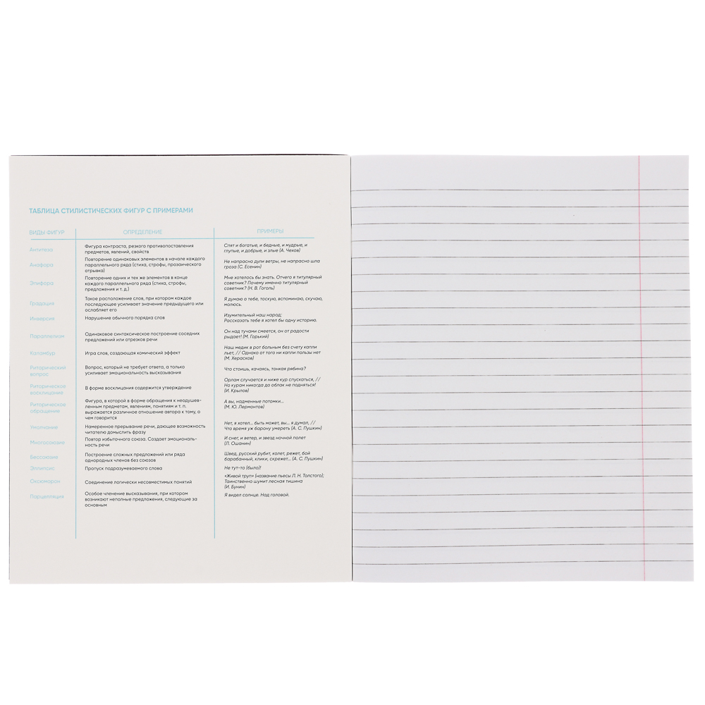 ClipStudio Тетрадь 48л. "Предметная", БЕЛЫЕ ЛИСТЫ, обл.картон, скрепка, 7 видов, справ.мат-л - #26